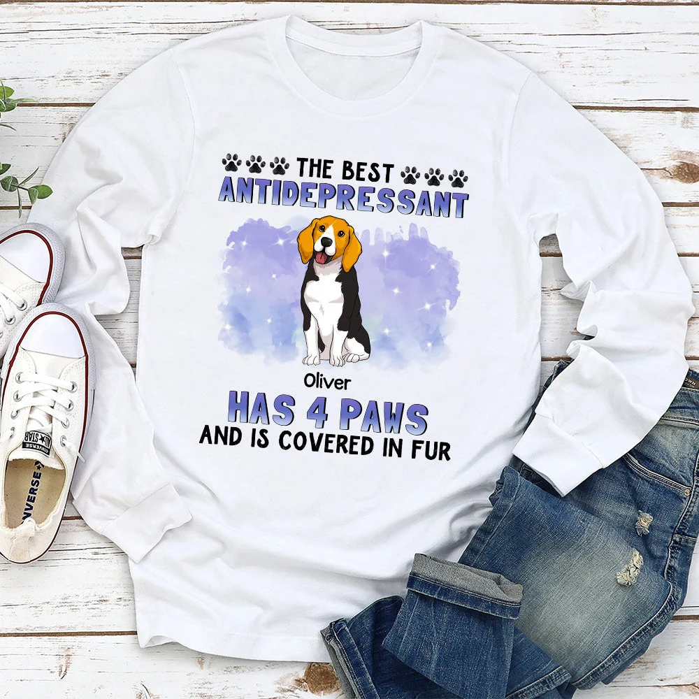 4 Paws Antidepressant - Personalized Custom Long Sleeve T-shirt - Image 3
