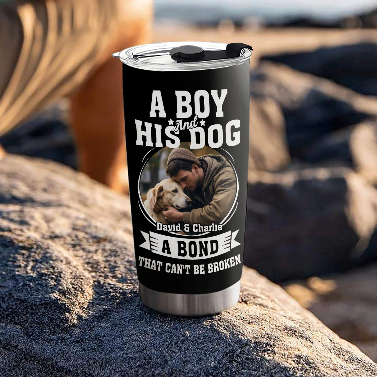 A Bond Can Not Be Broken Daddy Photo - Personalized Custom Tumbler - Image 2