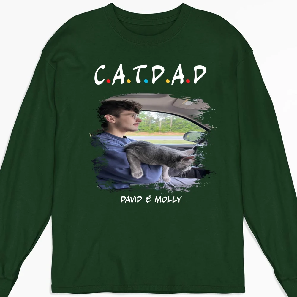 A Cat Mom Photo - Personalized Custom Long Sleeve T-shirt - Image 4