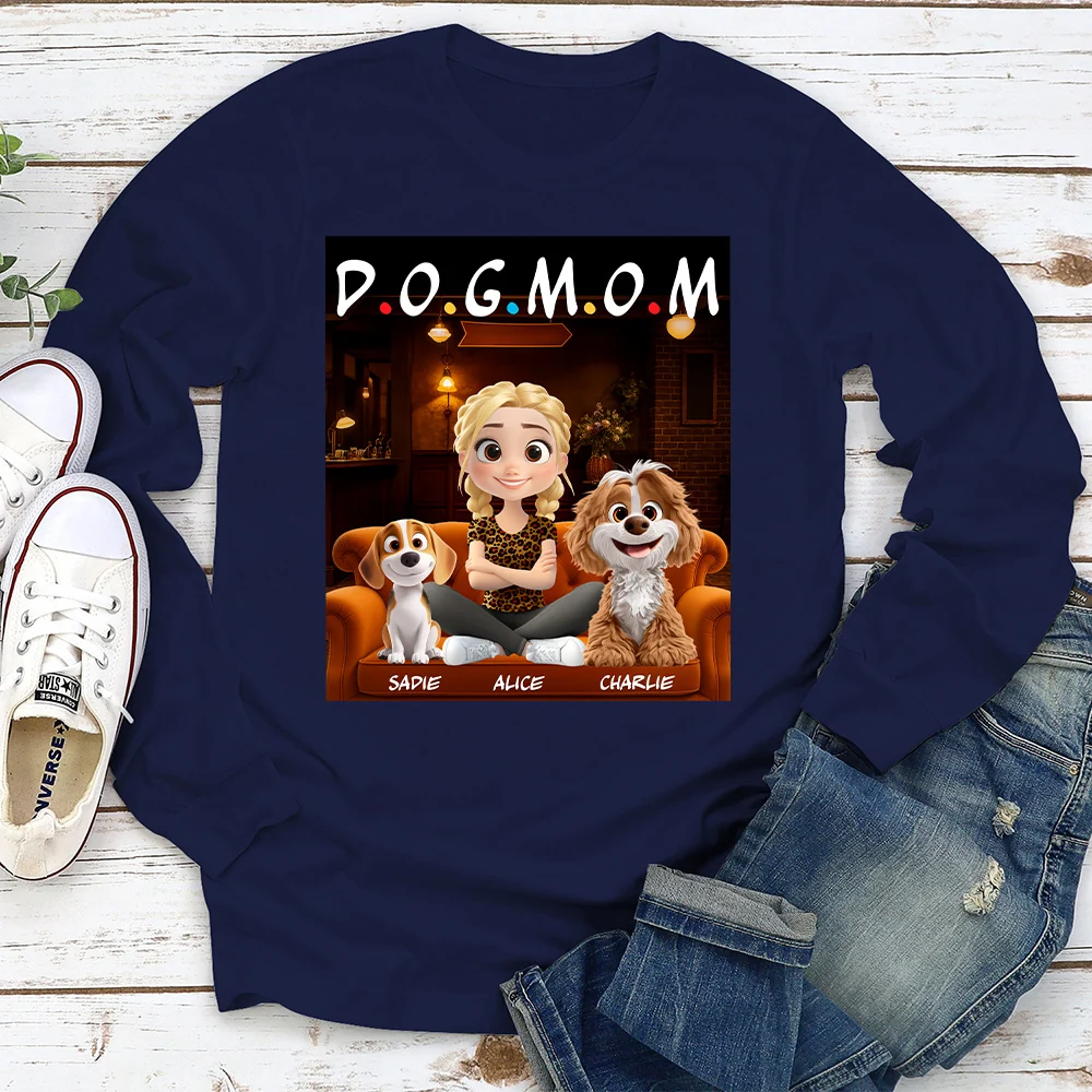 A Dog Mom Version 2 - Personalized Custom Long Sleeve T-shirt - Image 2