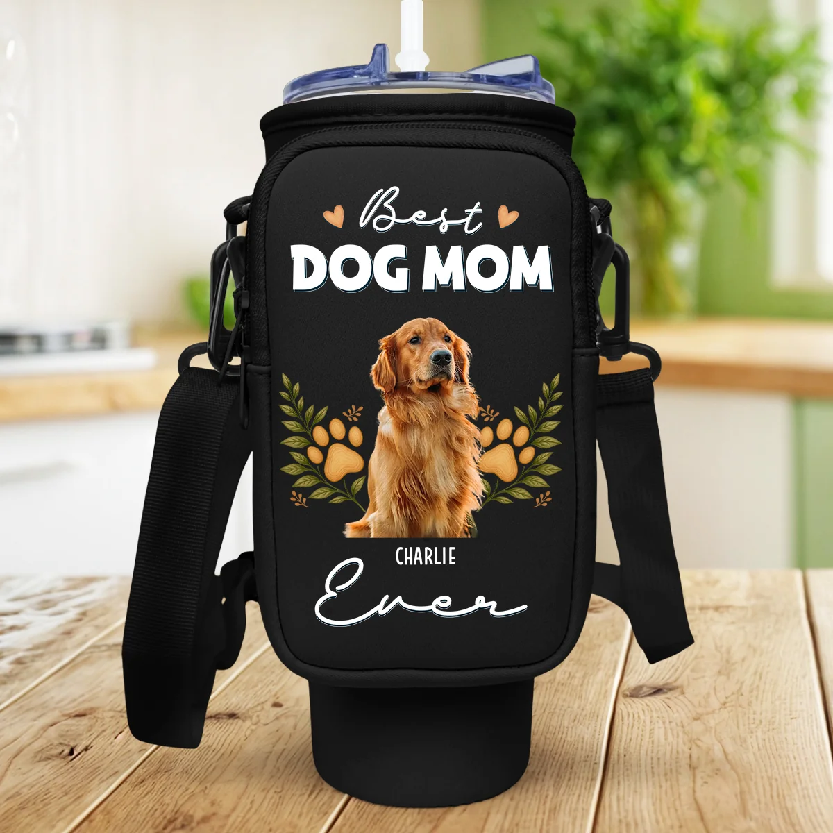 A Dog Person Photo - Personalized Custom Water Bottle Carrier Bag - Image 2