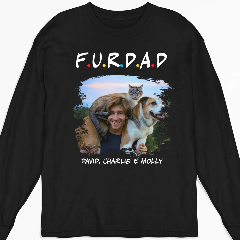 A Fur Mom Photo - Personalized Custom Long Sleeve T-Shirt - Image 2