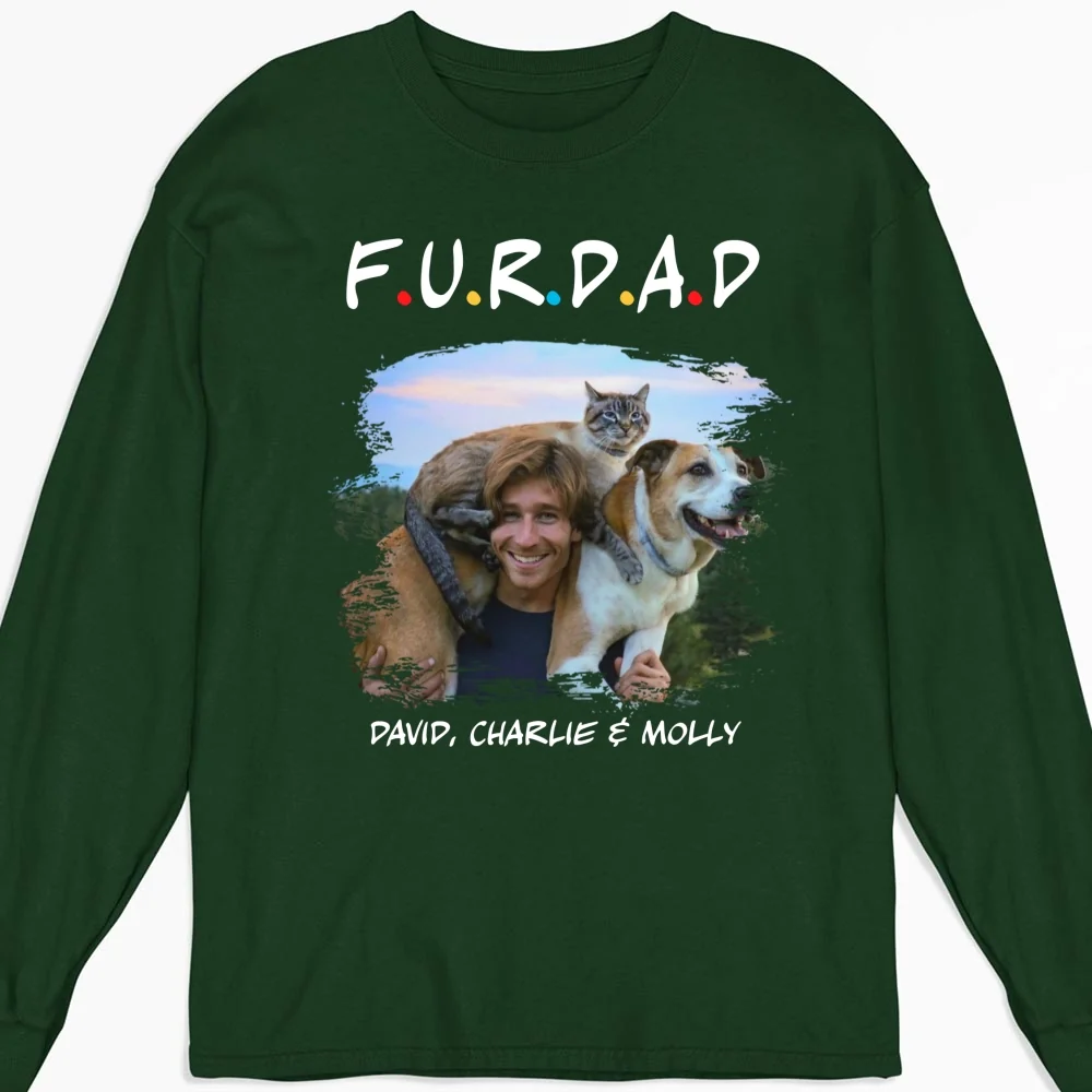 A Fur Mom Photo - Personalized Custom Long Sleeve T-Shirt - Image 4