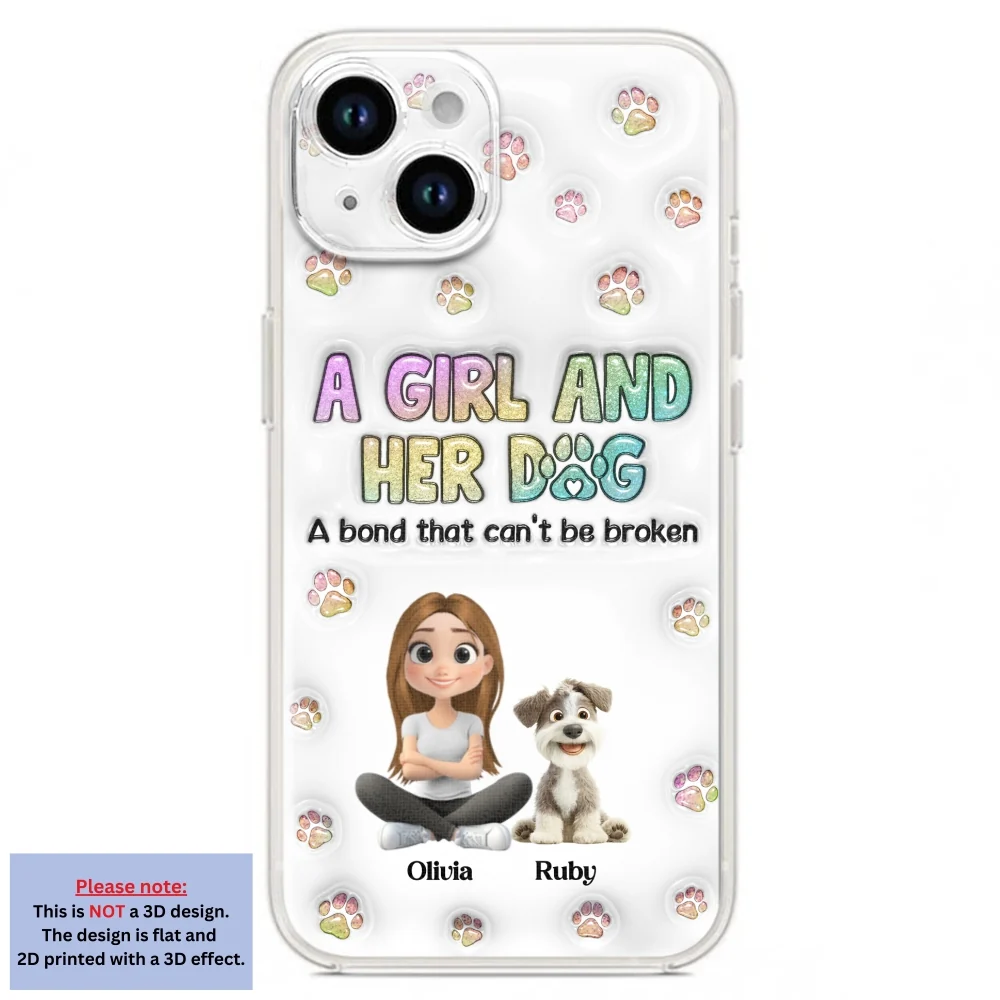 A Girl And Her Dog - Personalized Custom 3D Inflated Effect Phone Case - Image 17