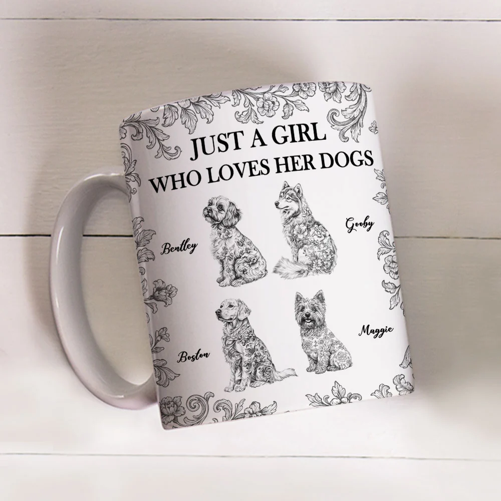 A Girl Love Her Dog - Personalized Custom Coffee Mug - Image 3