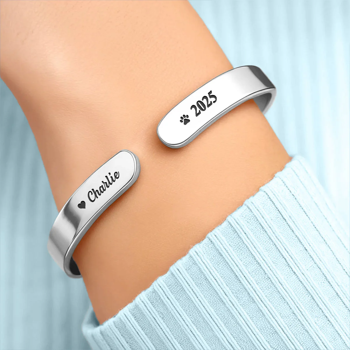 A Hug From Heaven - Personalized Custom Bracelet Cuff - Image 5