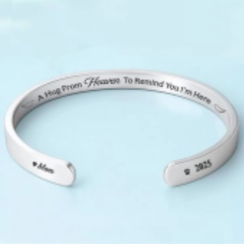 A Hug From Heaven - Personalized Custom Bracelet Cuff - Image 7