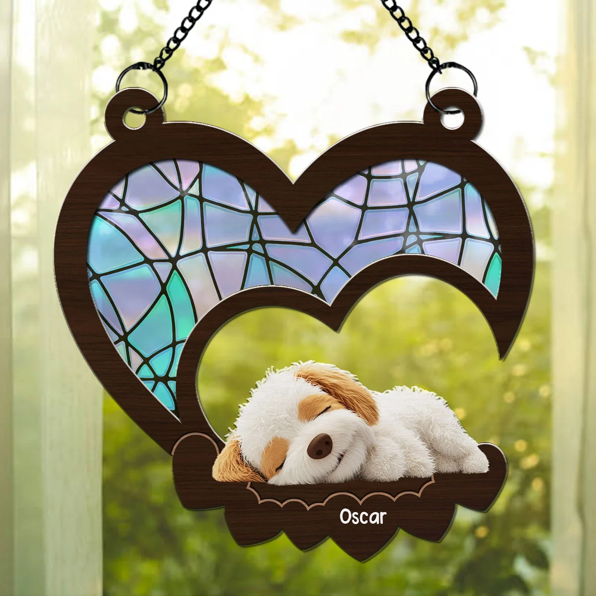 A Little Bit Of Chaos, A Whole Lot Of Love - Personalized Custom Suncatcher - Image 3