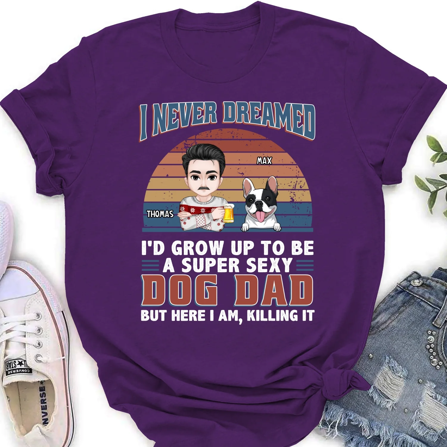 A Super Sexy Dog Dad Mom - Personalized Custom Women's T-shirt - Image 11