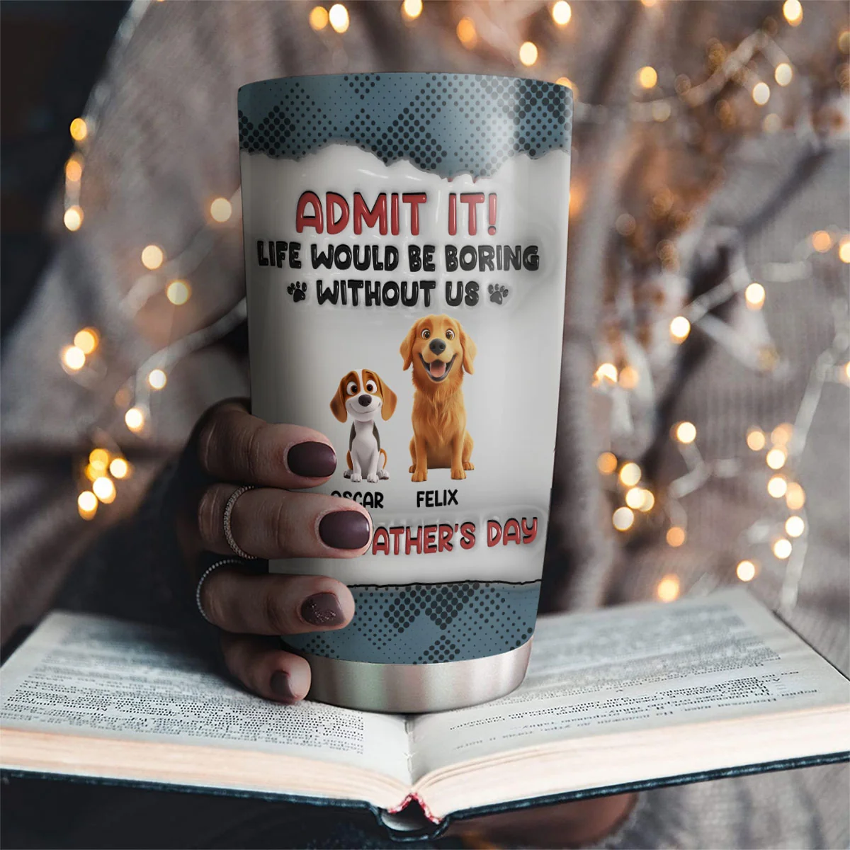 Admit It Cartoon - Personalized Custom 3D Inflated Effect Tumbler - Image 2