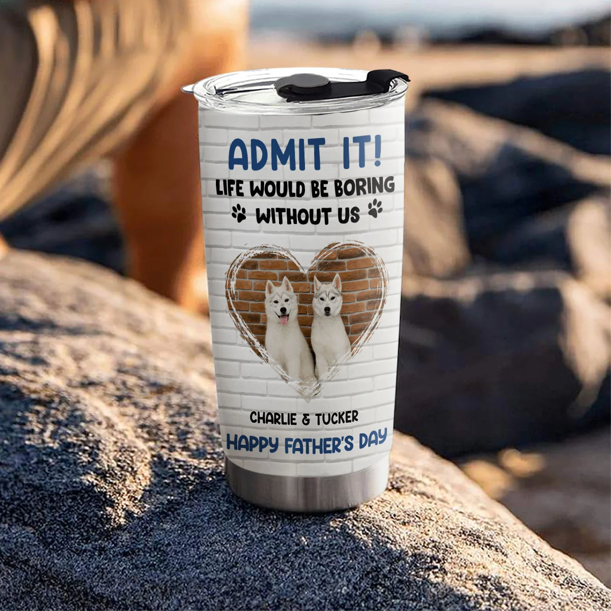 Admit It Dad Blue Photo - Personalized Custom Tumbler - Image 3