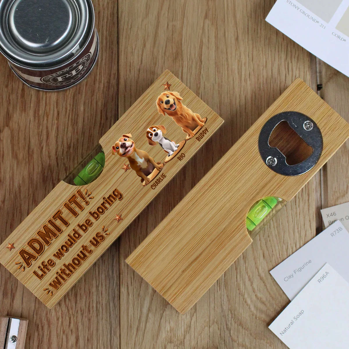 Admit It Dog - Personalized Custom Wooden Spirit Level Bottle Opener - Image 4