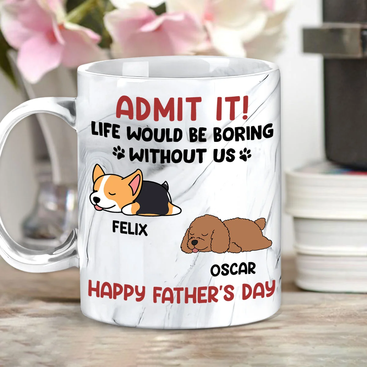 Admit it - Personalized Custom Grey Marble Mug - Image 2