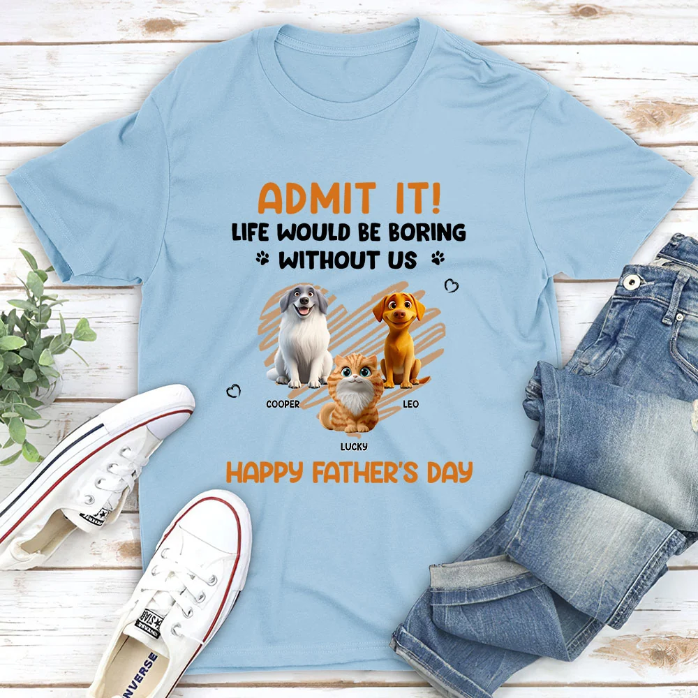 Admit It Pet Dad Orange - Personalized Custom Unisex T-shirt - Image 2