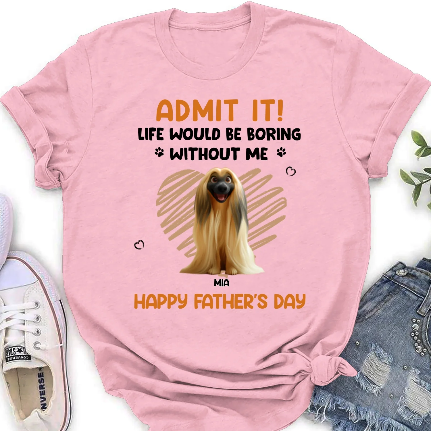 Admit It Pet Dad Orange - Personalized Custom Women's T-Shirt - Image 7