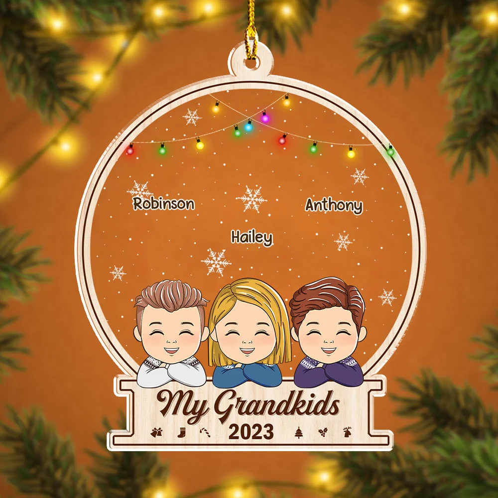 Adorable Grandkids - Personalized Custom Acrylic Ornament - Image 2