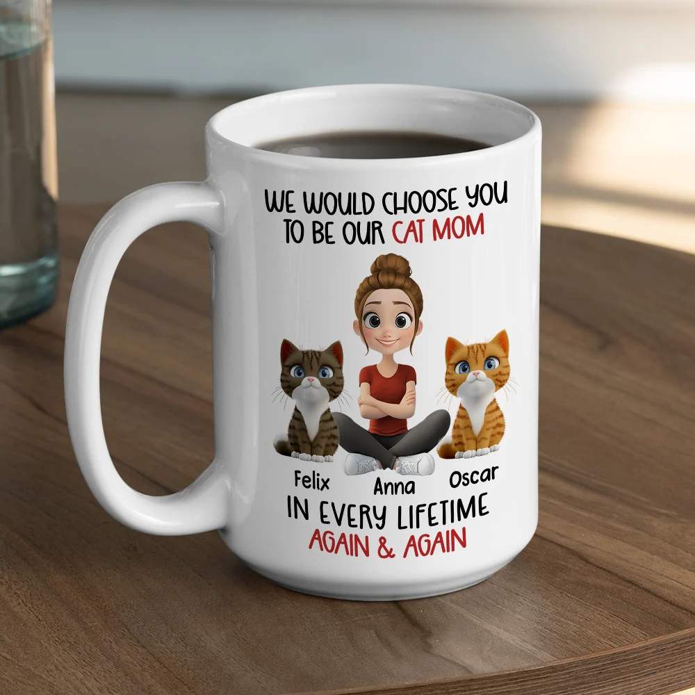 Again And Again Cat Version - Personalized Custom Coffee Mug - Image 5