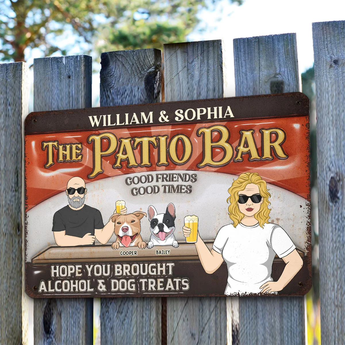 Alcohol And Dog Treats - Personalized Custom 3D Inflated Effect Metal Sign - Image 5