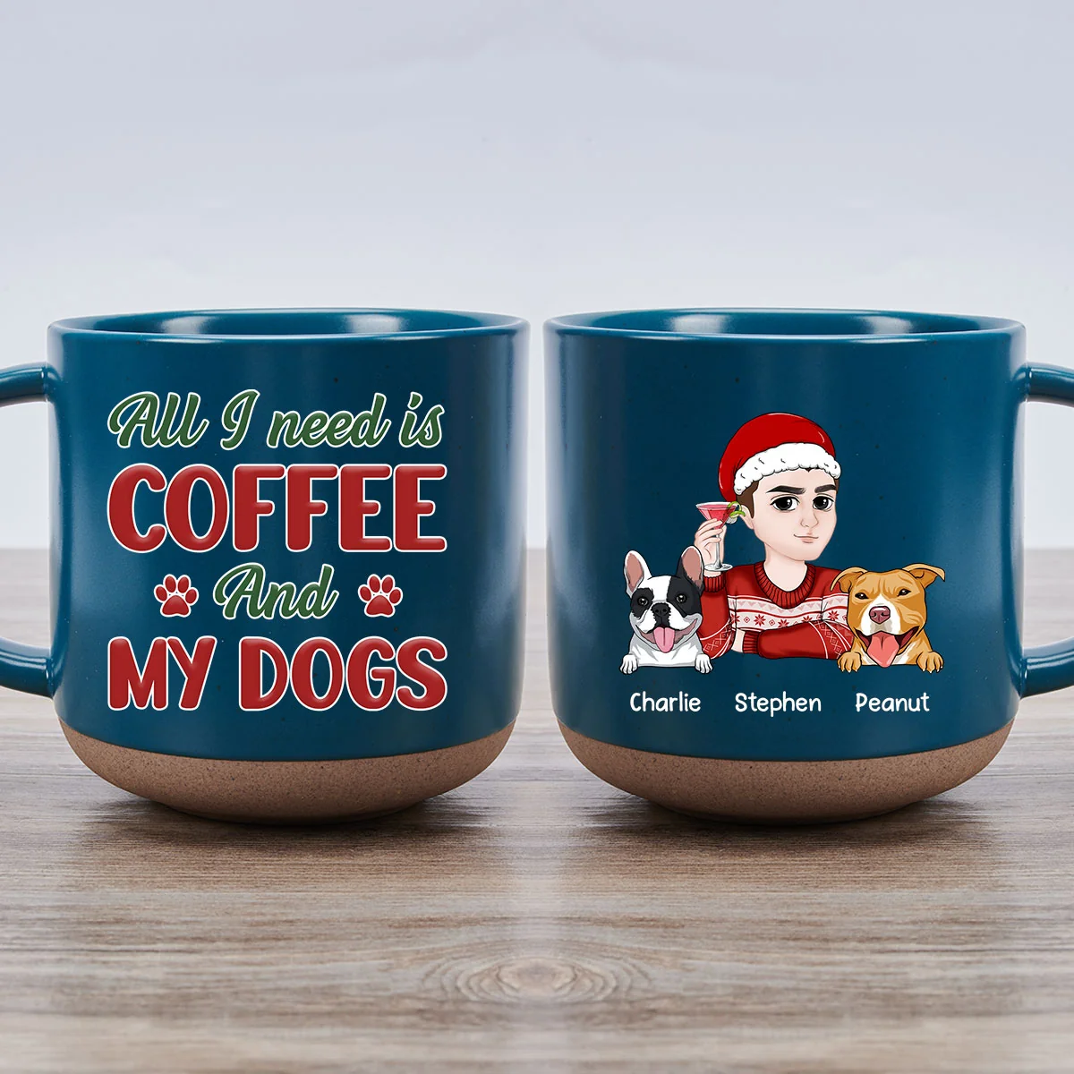 All I Need Is My Dog - Personalized Custom Pottery Mug - Image 2