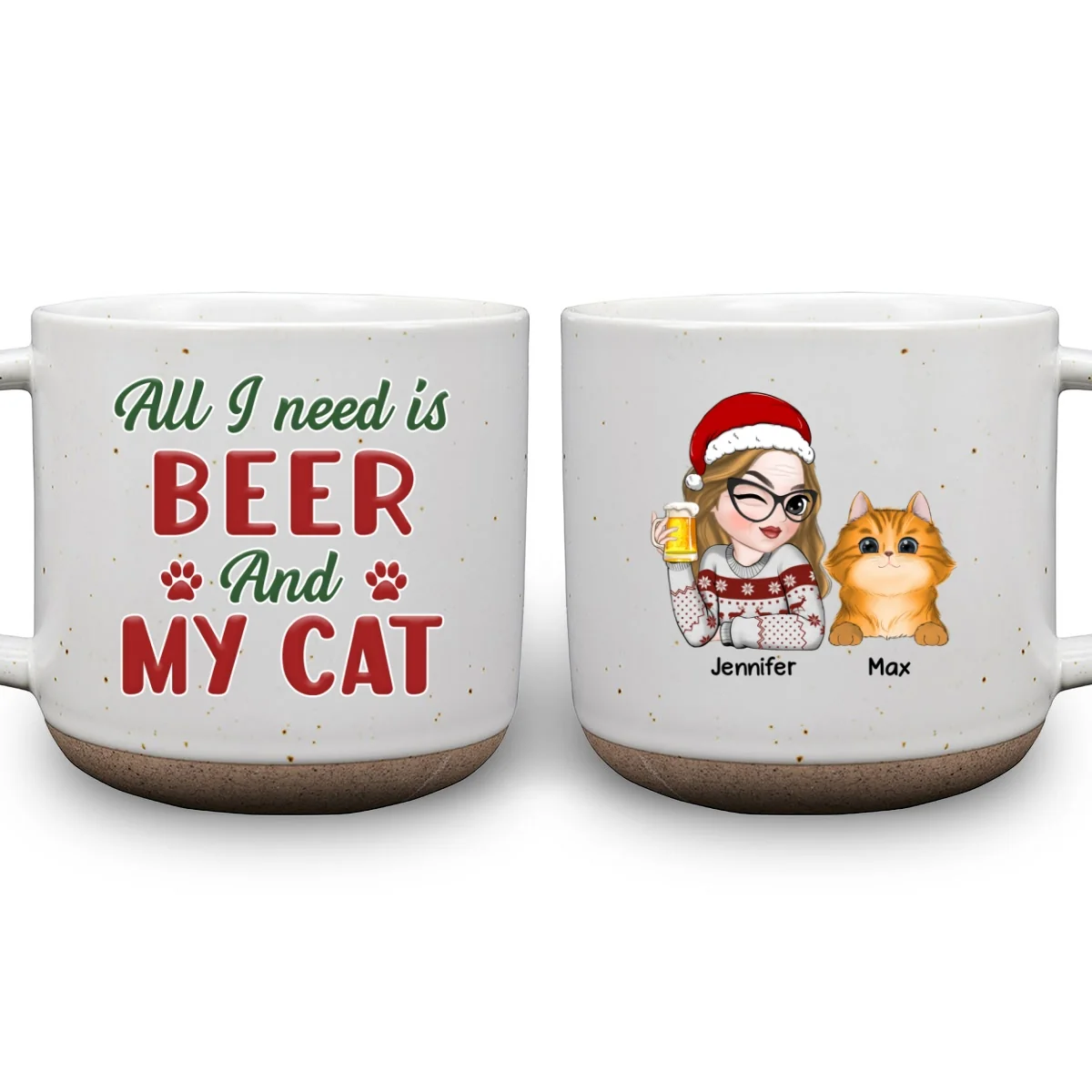 All I Need Is My Dog Version Cat - Personalized Custom Pottery Mug - Image 7