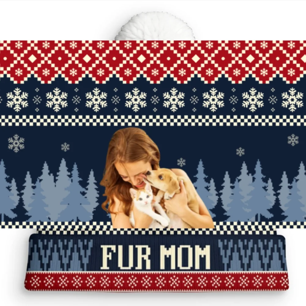 All I Need Is My Pets Ver Woman Photo - Personalized Custom Bobble Beanie Hat - Image 8