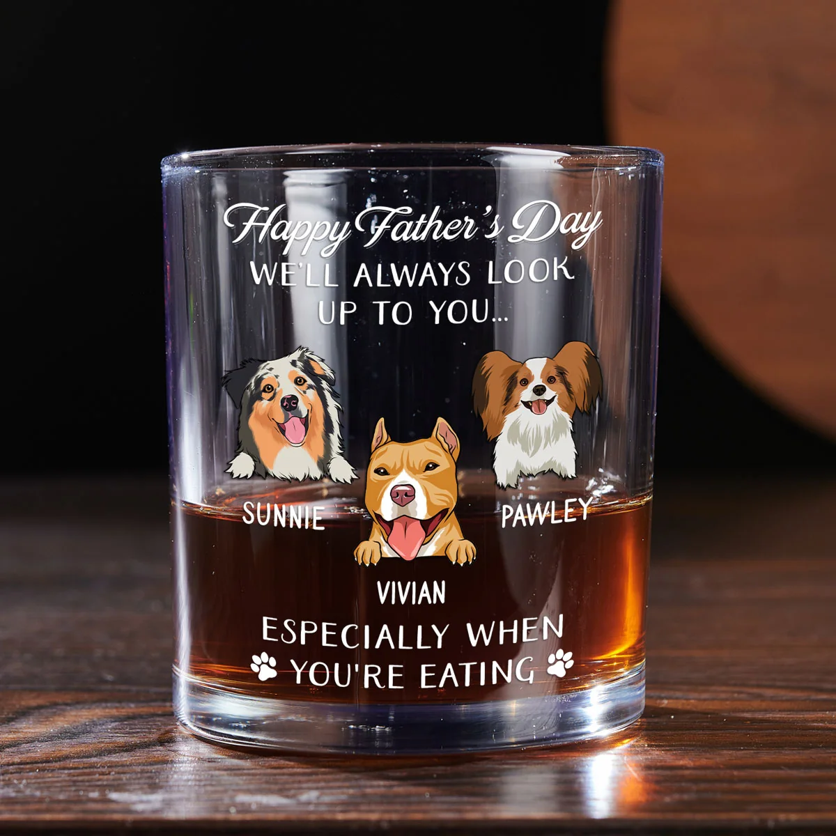 Always Look Up To You - Personalized Custom Whiskey Glass - Image 4