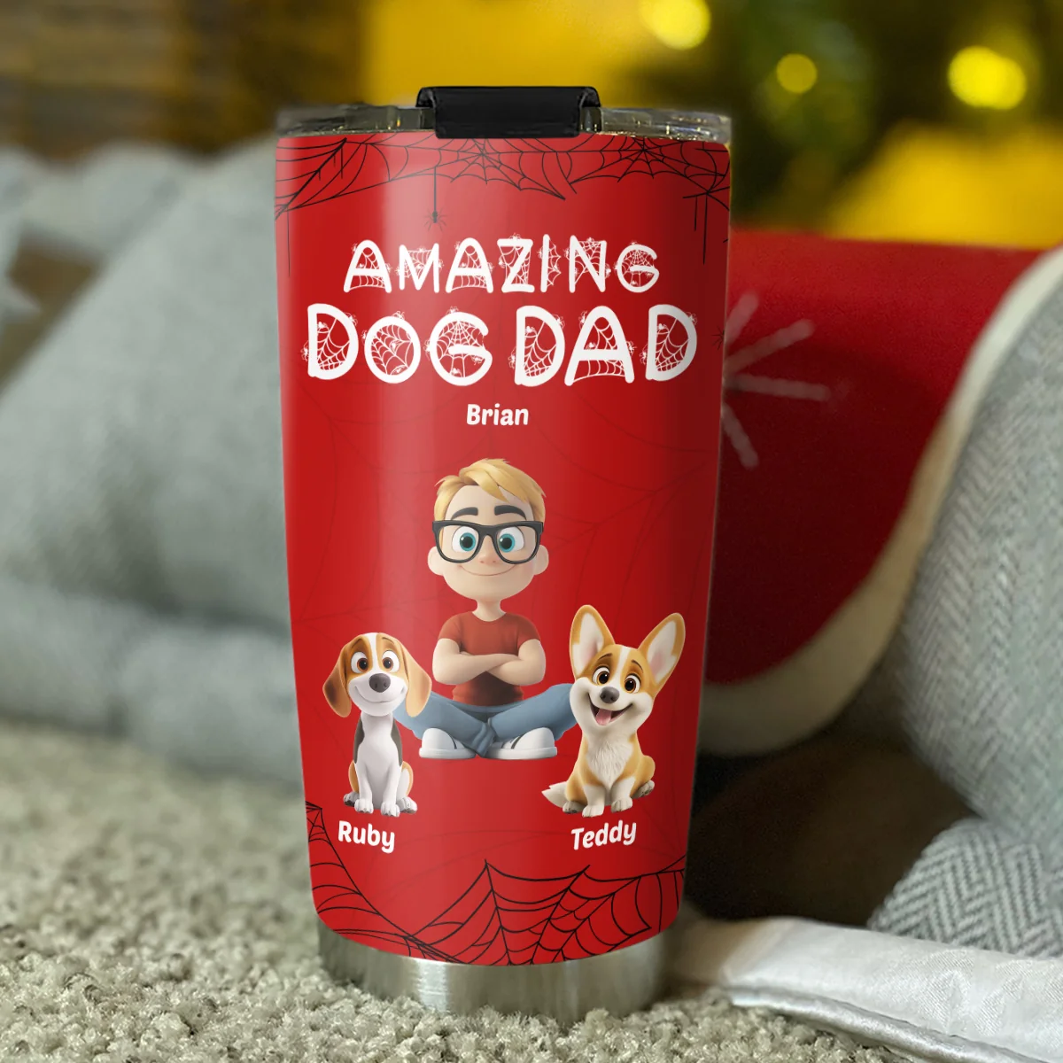 Amazing Dog Dad - Personalized Custom Tumbler - Image 5