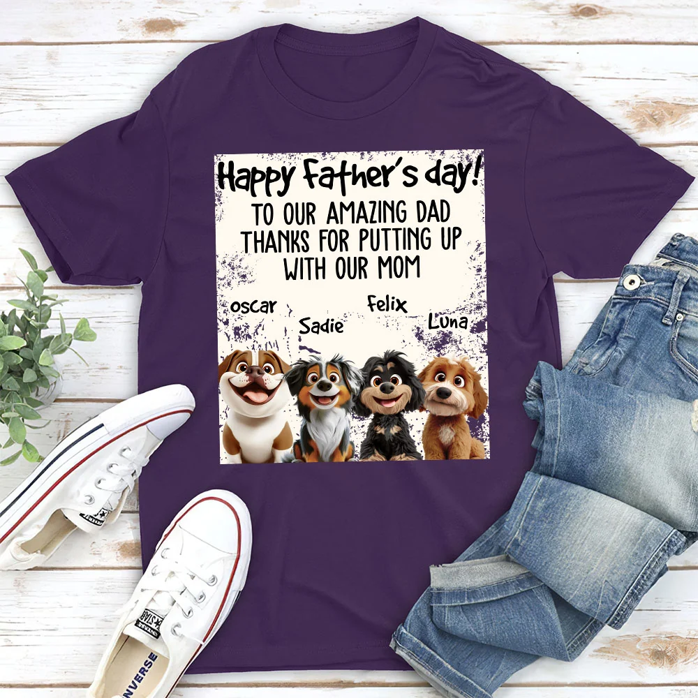 Amazing Dog Dad - Personalized Custom Unisex T-Shirt - Image 5