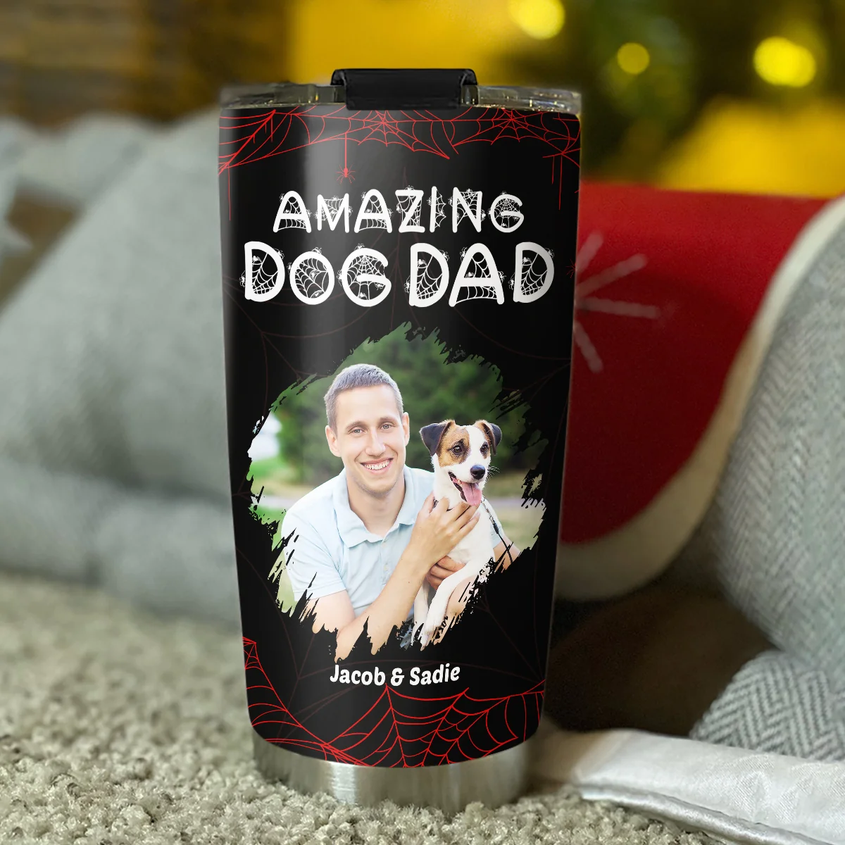 Amazing Dog Dad Photo - Personalized Custom Tumbler