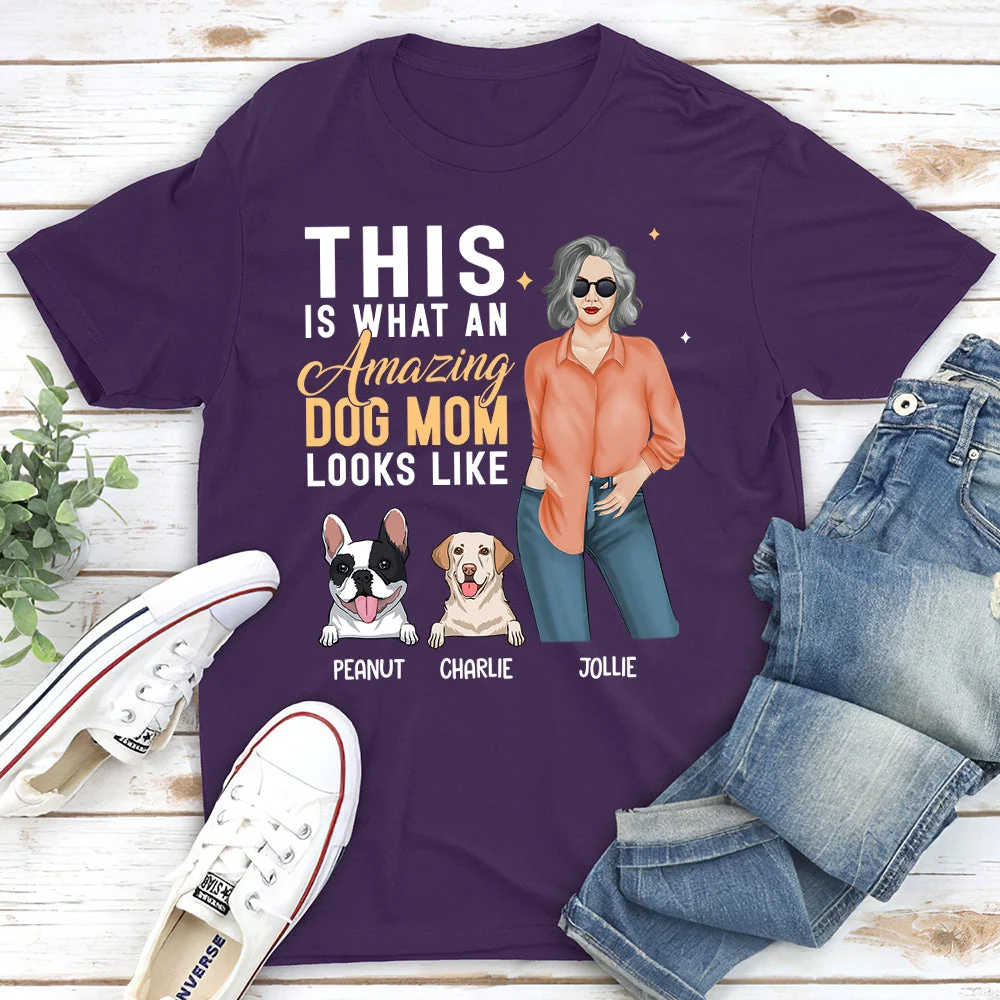 Amazing Dog Mom - Personalized Custom Unisex T-shirt - Image 3