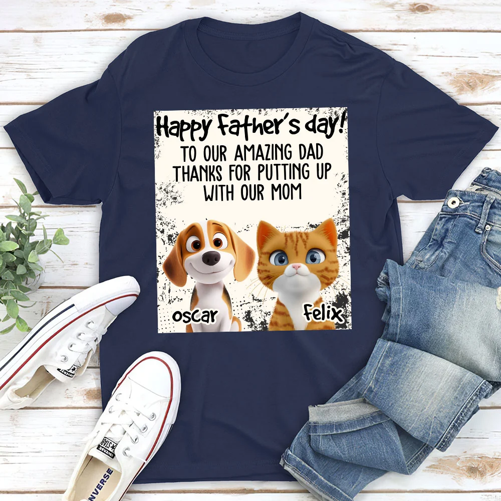 Amazing Pet Dad - Personalized Custom Unisex T-Shirt - Image 3