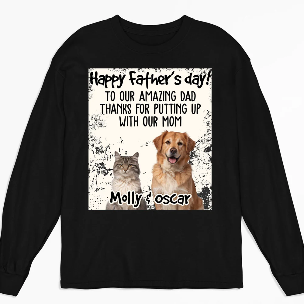 Amazing Pet Dad Photo - Personalized Custom Long Sleeve T-Shirt