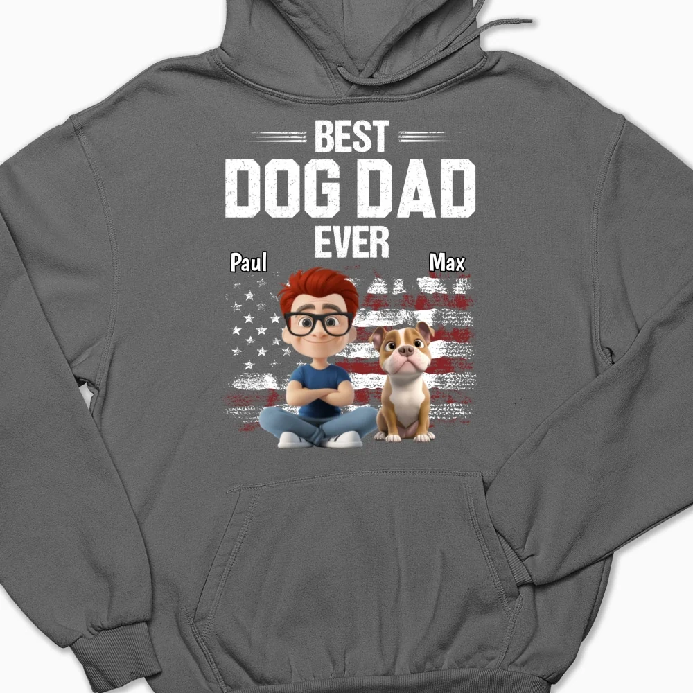 American Dog Dad Photo - Personalized Custom Hoodie - Image 11