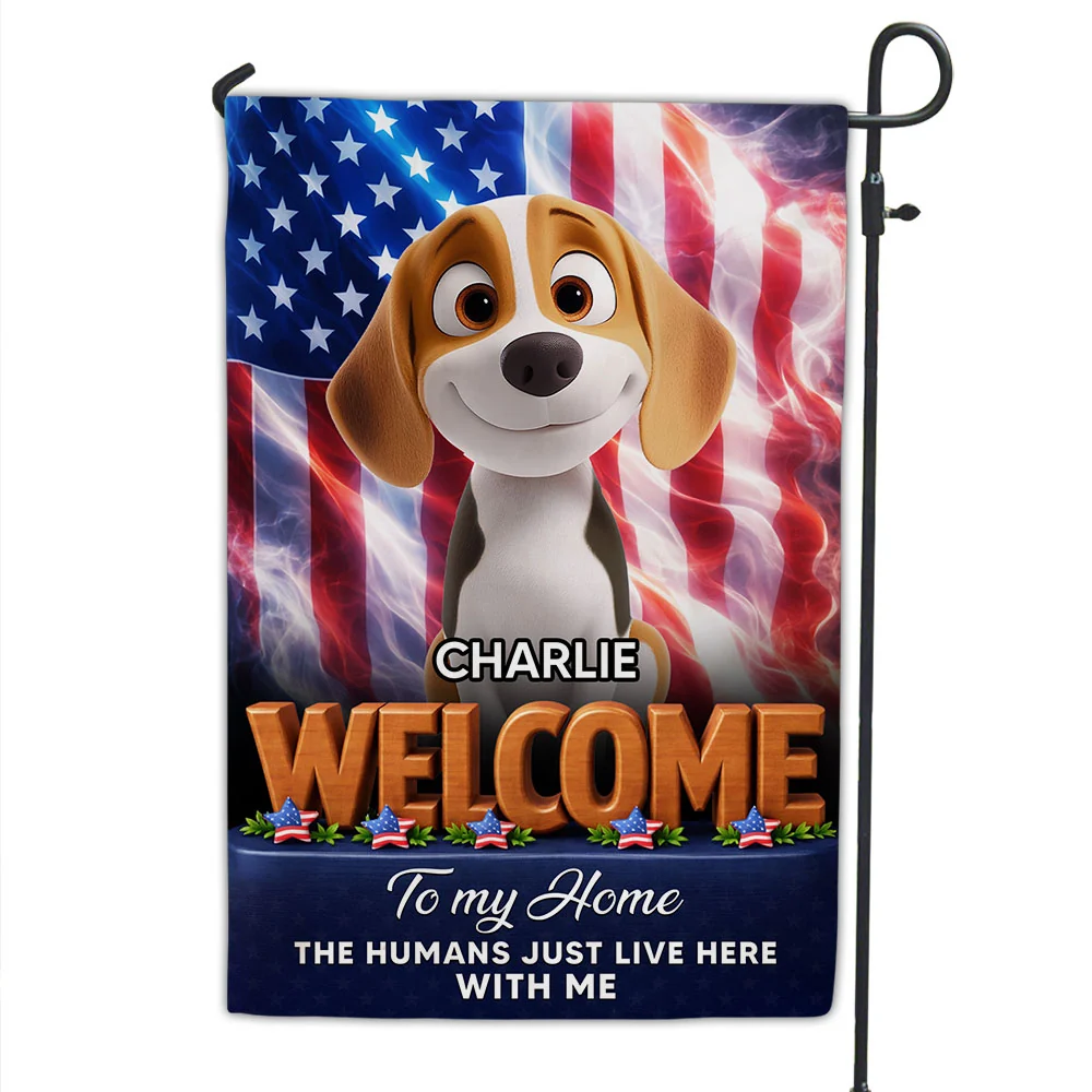 American Dogs Welcome You To Home - Personalized Custom Flag