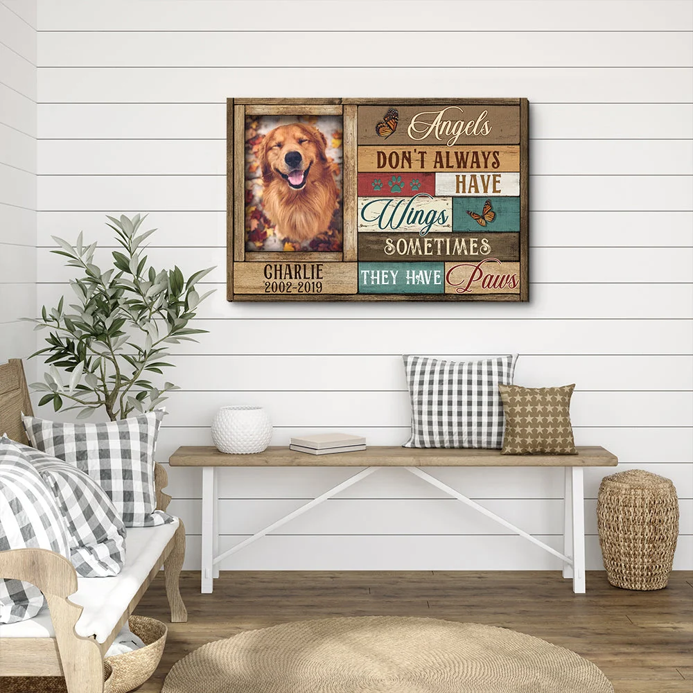 Angels Don‘t Always Have Wings - Personalized Custom Photo Canvas Print - Image 3