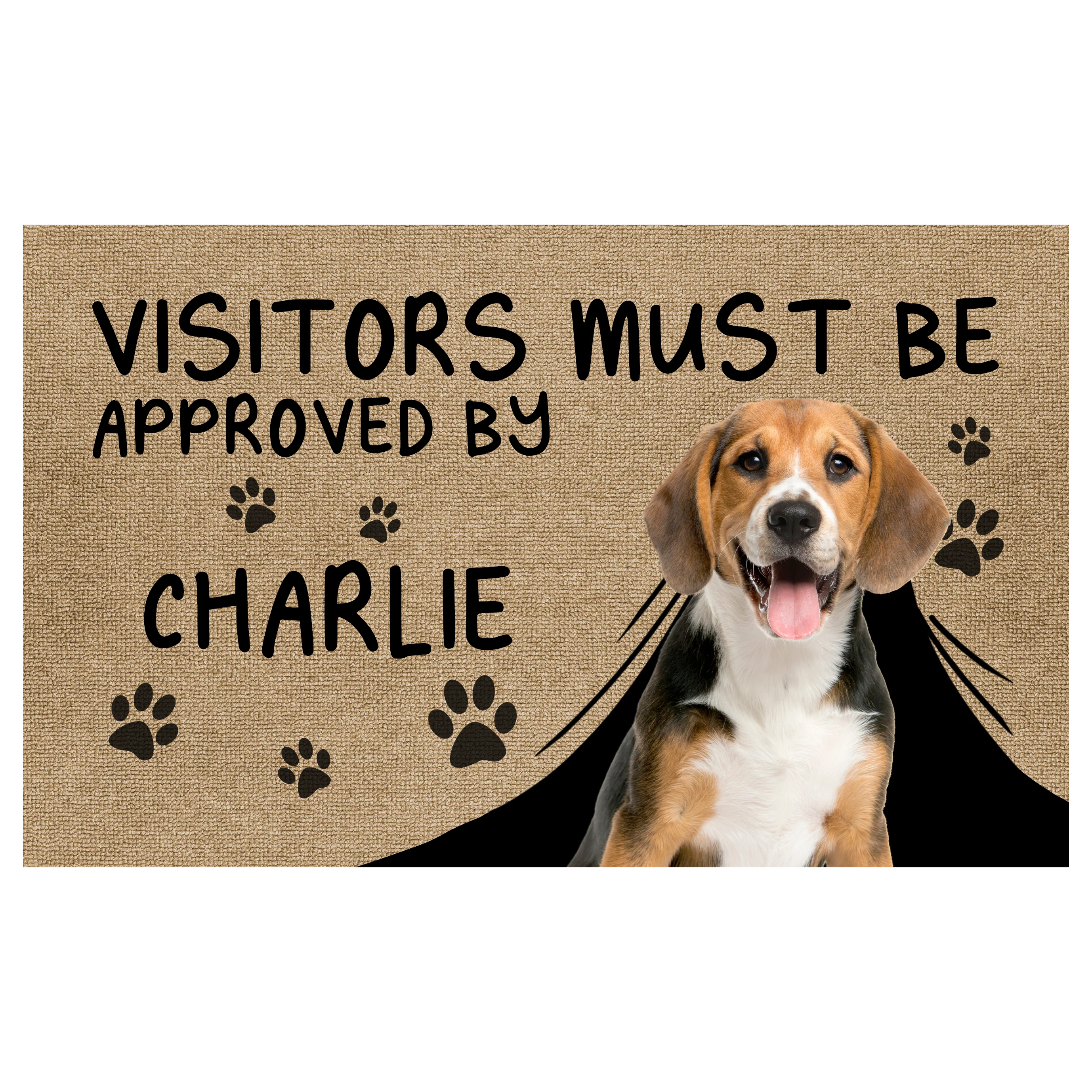 Approved By Dog Cartoon Photo - Personalized Custom Doormat - Image 2