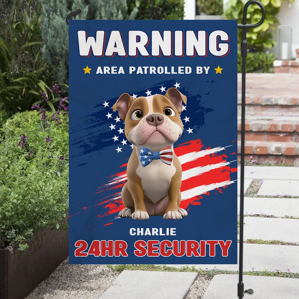 Area Patrolled By Dogs Hero - Personalized Custom Flag - Image 5