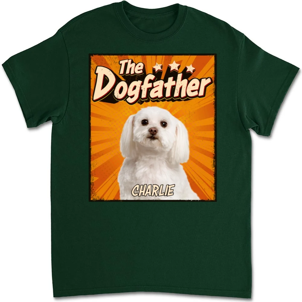 Art Dog Father Photo - Personalized Custom Unisex T-shirt - Image 8