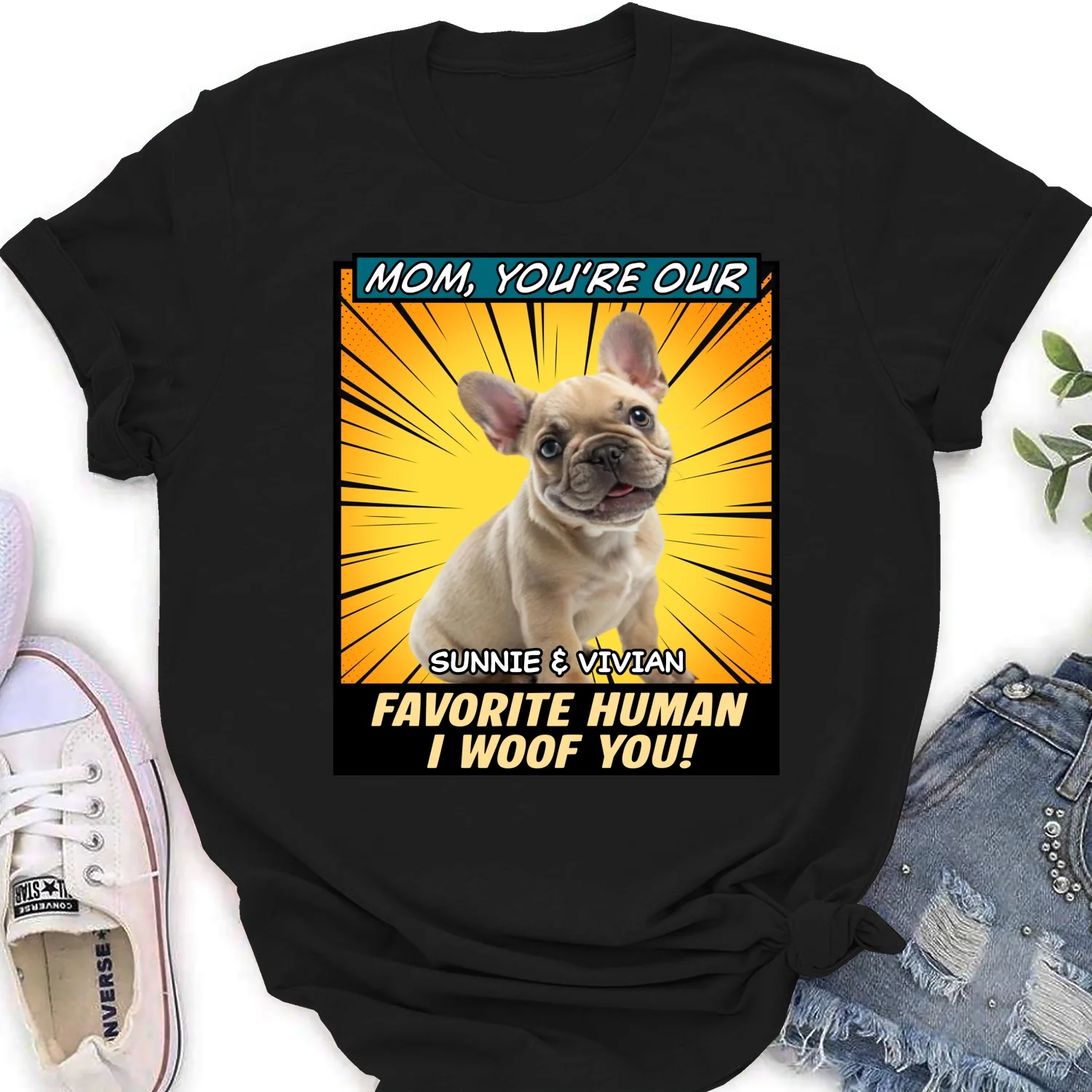 Art Favorite Dog Dad Photo - Personalized Custom Women T-Shirt - Image 5