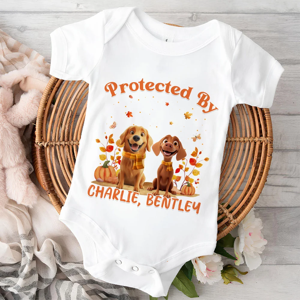 Autumn Dog Baby - Personalized Custom Baby Onesie - Image 2