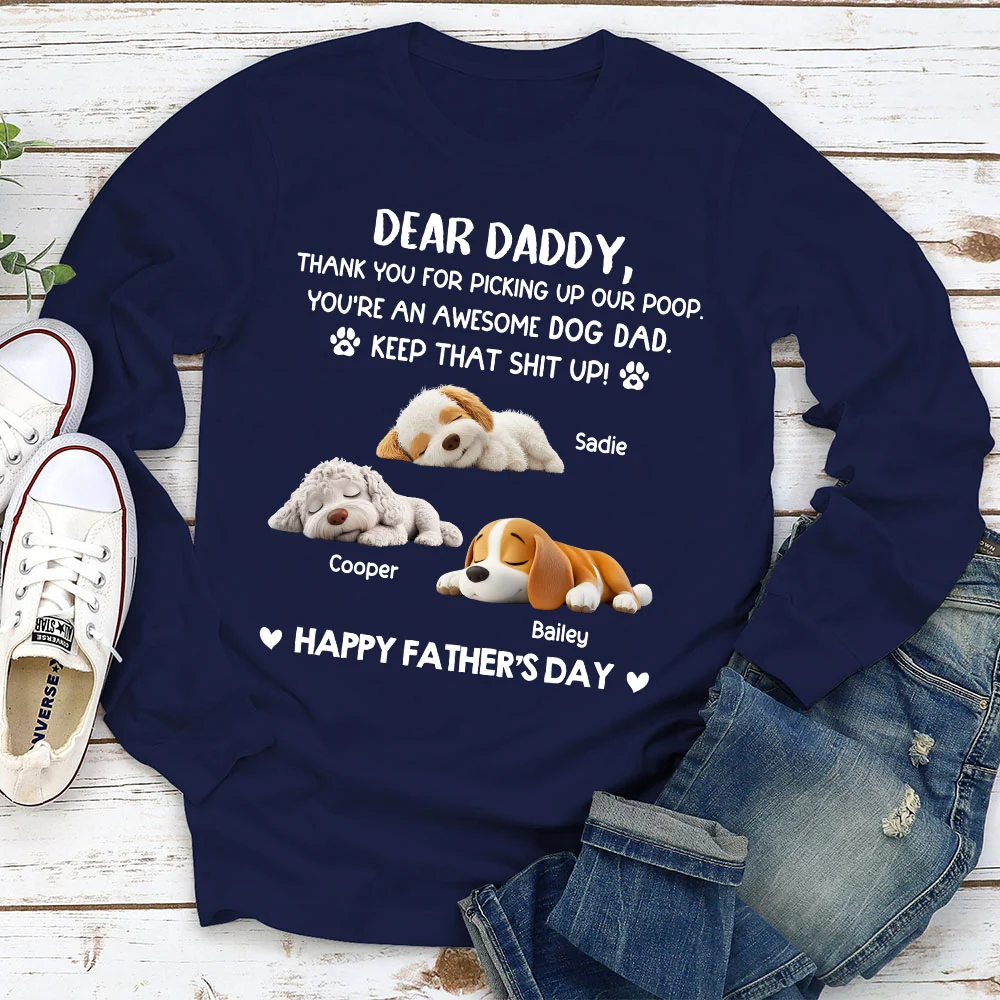 Awesome Dog Dad - Personalized Custom Long Sleeve T-Shirt - Image 3