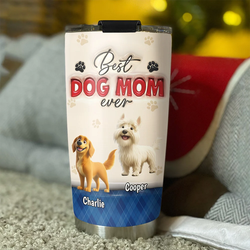 Awesome Dog Parent - Personalized Custom 3D Inflated Effect Tumbler - Image 3