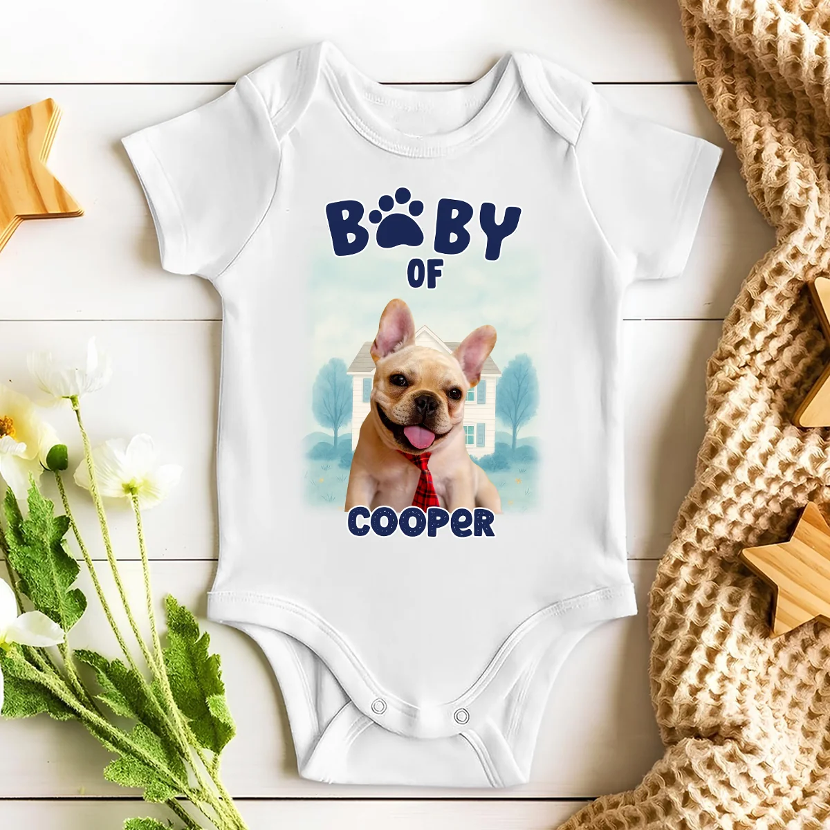 Baby Of Dogs Photo - Personalized Custom Baby Onesie - Image 3