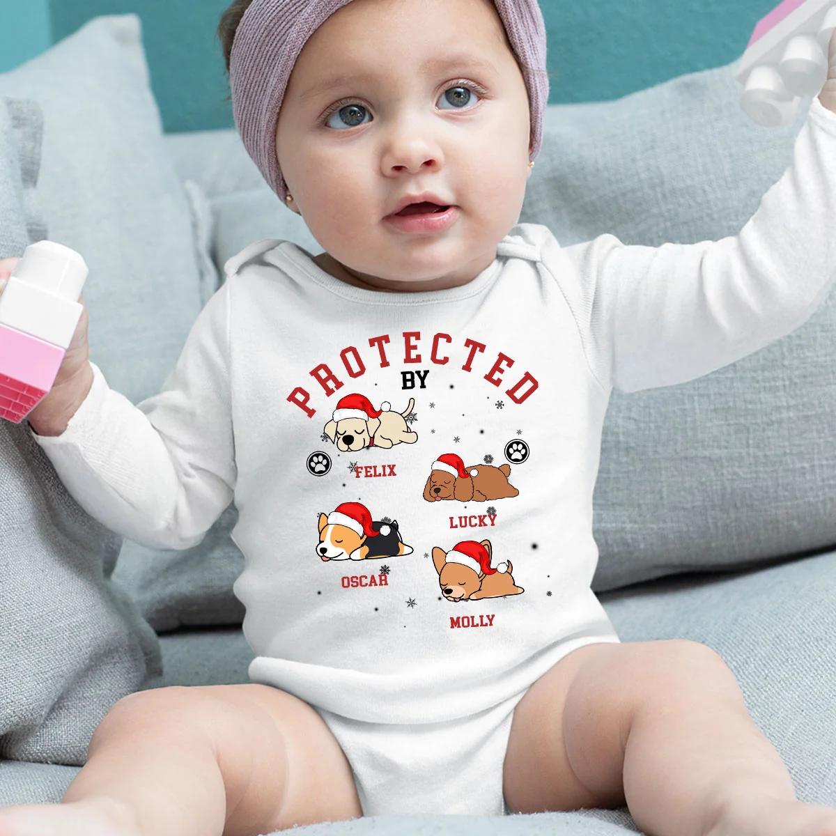Baby Sleepdog - Personalized Custom Long Sleeve Baby Onesie - Image 5