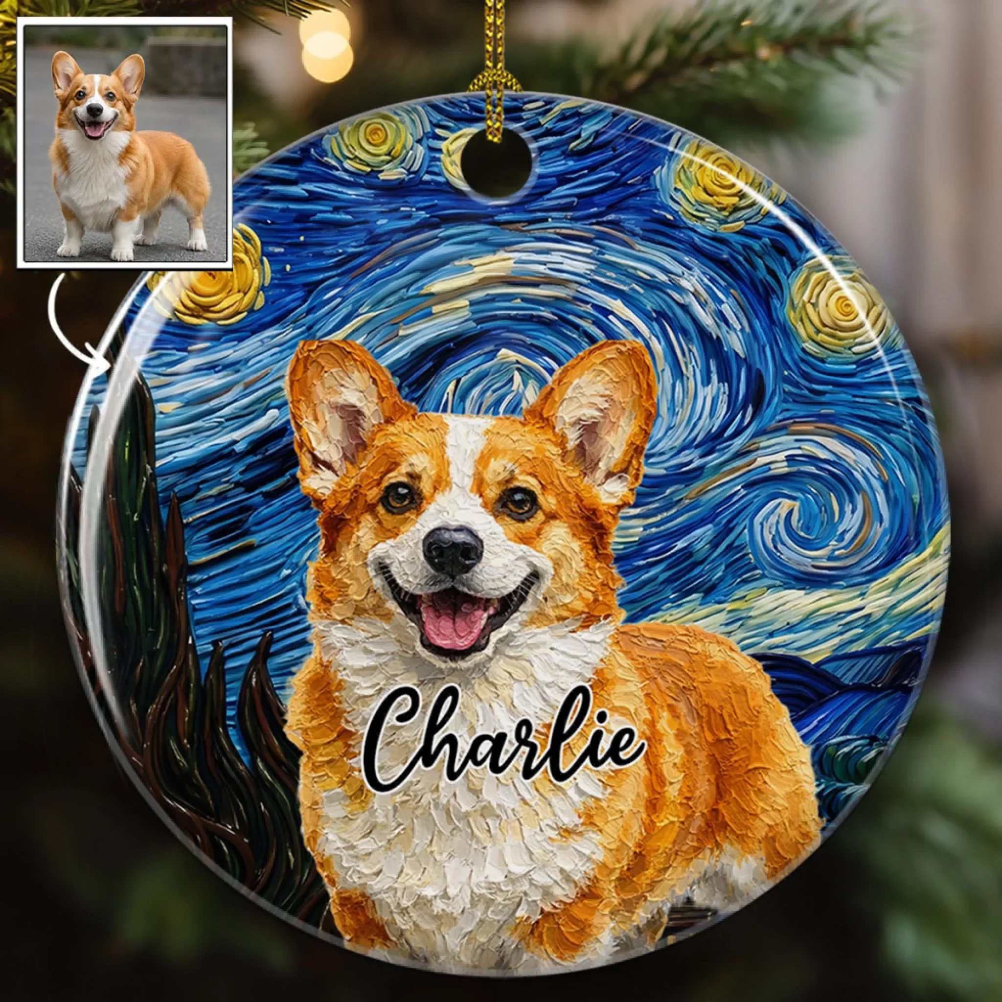Bark Less Wag More - Personalized Custom Ceramic Ornament