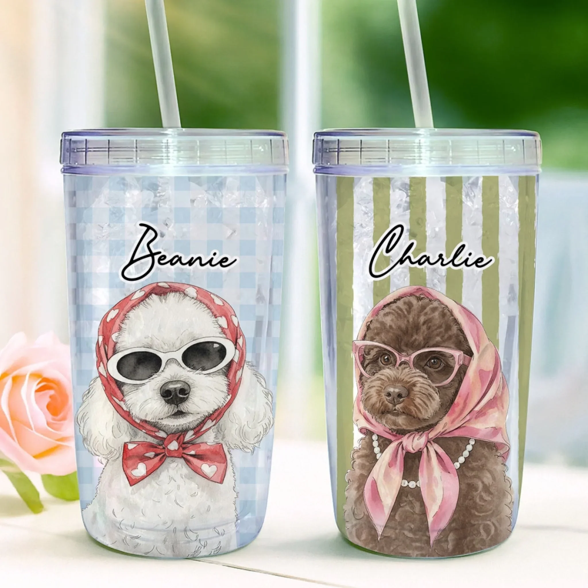 Beachside Barkers - Personalized Custom 14oz Plastic Tumbler - Image 2