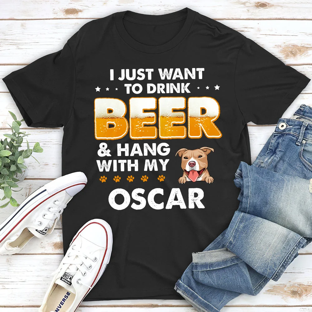 Beer and Dog - Personalized Custom Premium T-Shirt - Image 2