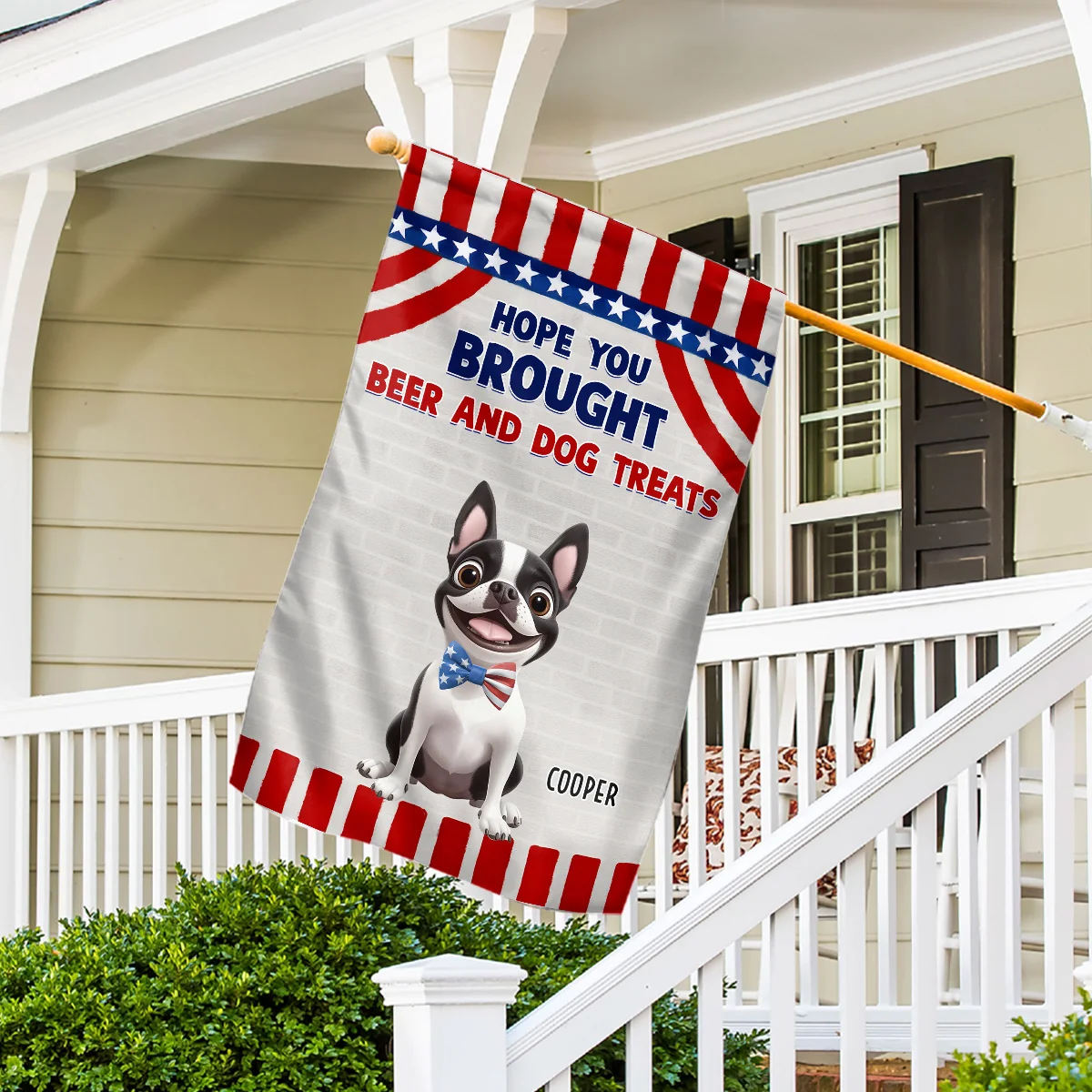 Beer And Dog Treats Cartoon - Personalized Custom Flag - Image 6
