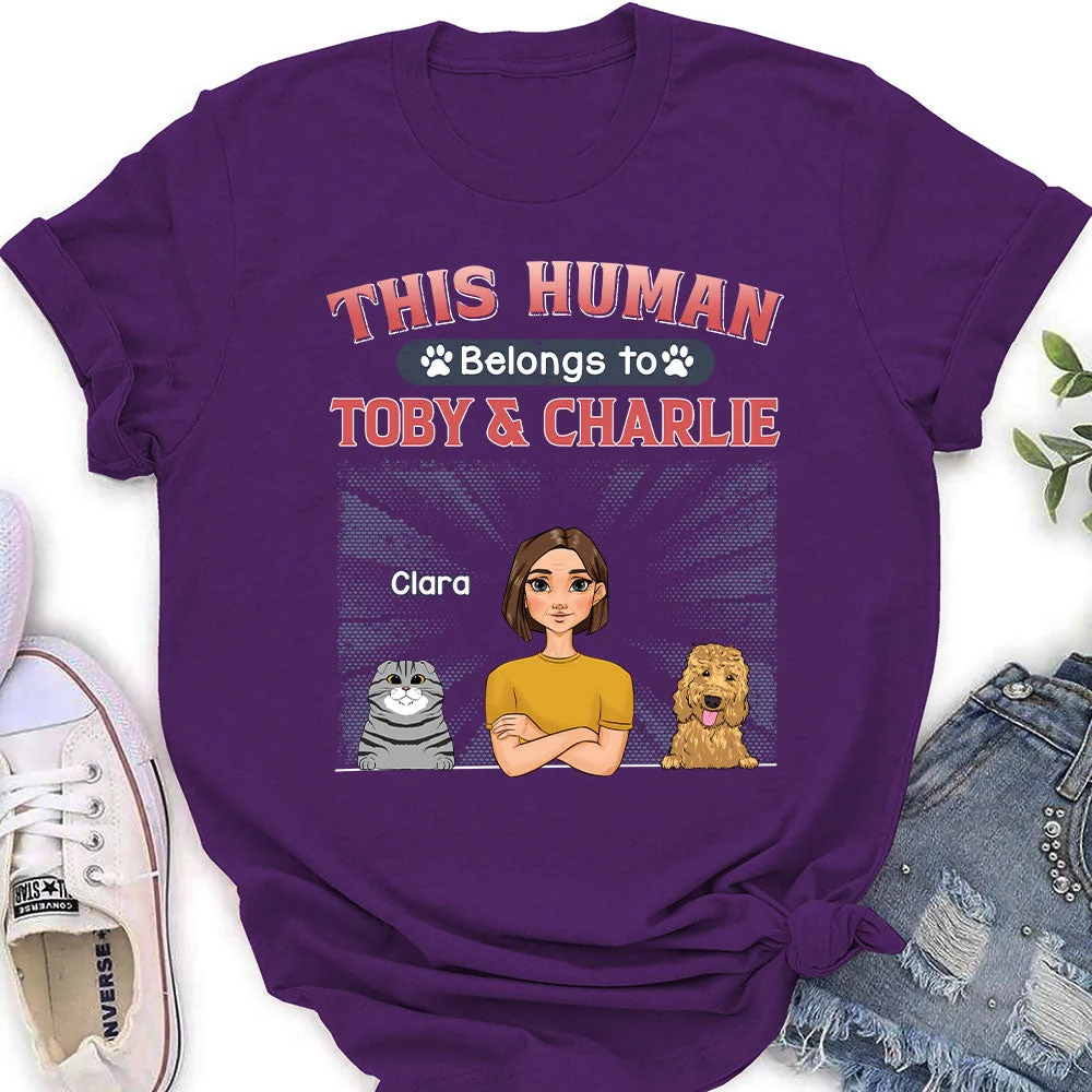 Belongs To Pet - Personalized Custom Women's T-shirt - Image 3