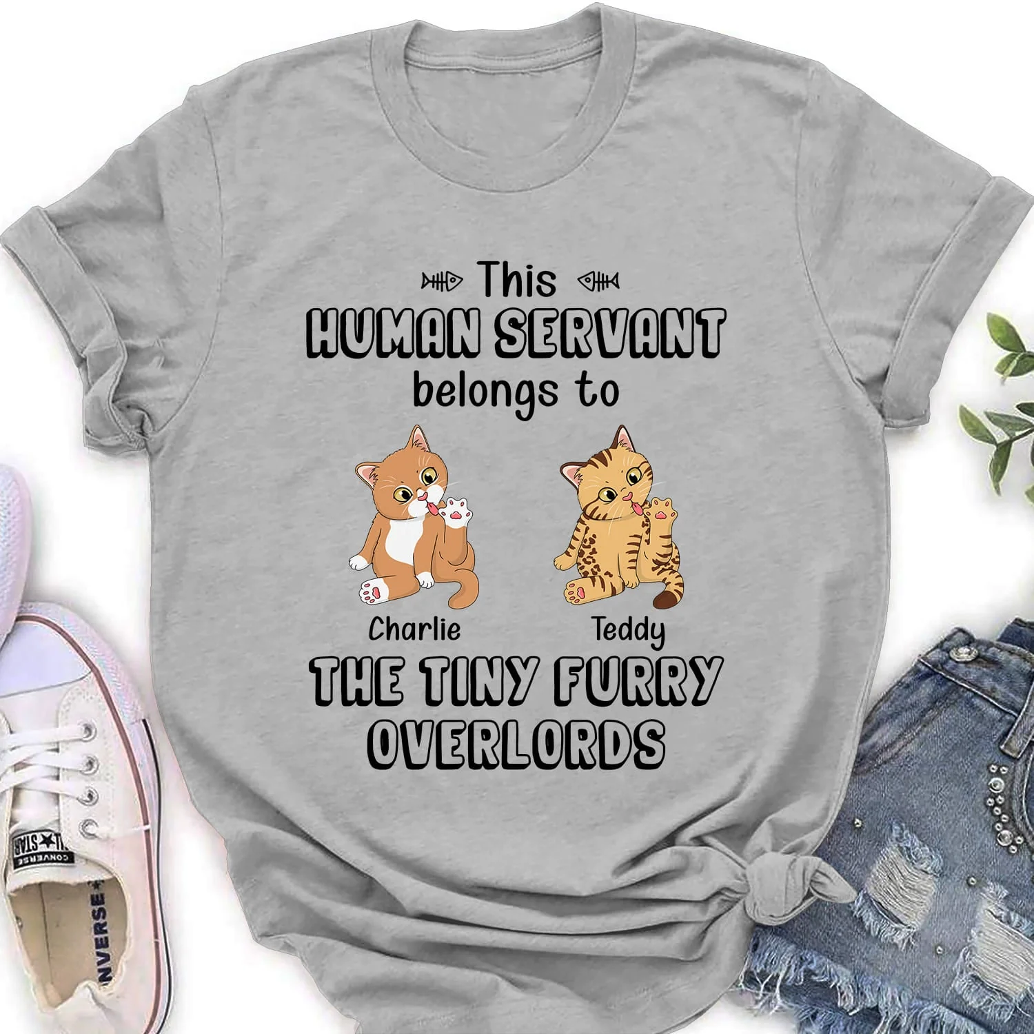 Belongs To Furry Overlords - Personalized Custom Women's T-shirt